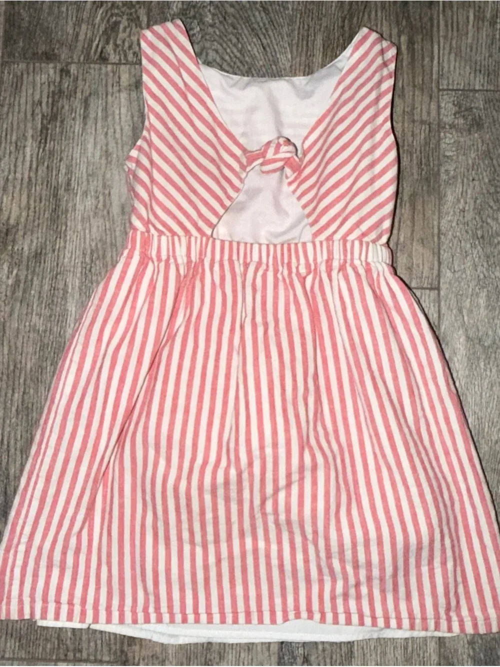 Vineyard Vines Pink & White Striped Linen Blend Dress Girls Size 7